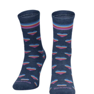 Sockwell Socken mit Merinowolle in blau mit Herzen