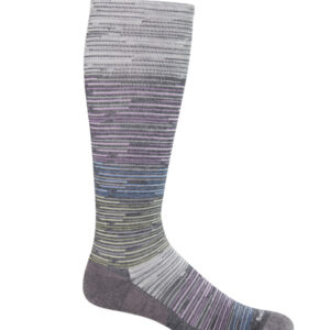 Sockwell Kompressionssocken mit Merinowolle in grau mit farbigen Streifen und Punkten, Kompression entspricht Klasse 1
