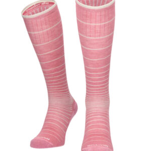 Sockwell Kompressionssocken mit Merinowolle in rosa mit glitzernden Streifen, Kompression entspricht Klasse 1