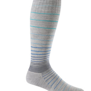 Sockwell Kompressionssocken mit Merinowolle in grau. it blauen Streifen, Kompression entspricht Klasse 1