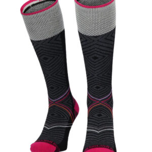 Sockwell Kompressionssocken mit Merinowolle in schwarz mit rosa Akzenten, Kompression entspricht Klasse 2