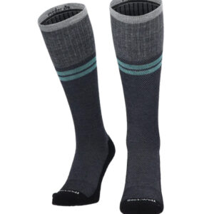 Sockwell Kompressionssocken mit Merinowolle in schwarz mit 2 blauen Streifen, Kompression entspricht Klasse 1